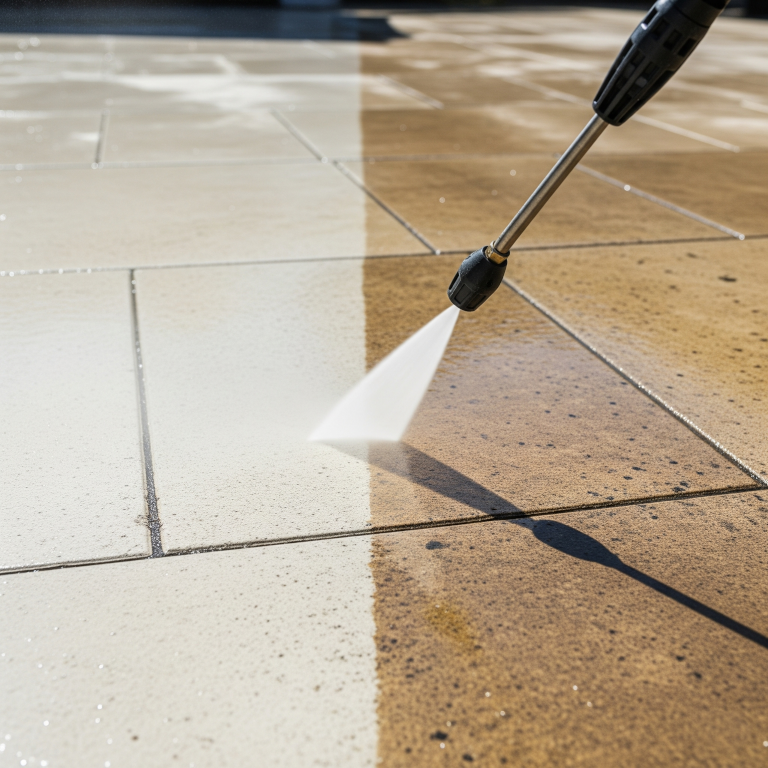 Pressure cleaning driveway and exterior